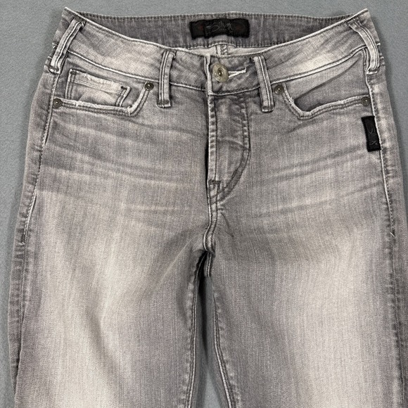 Silver Jeans Women's 25/29 MAZY Skinny Gray Stretch WHISKERING - Picture 5 of 10